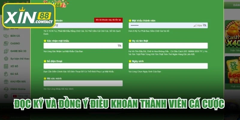Đọc kỹ và đồng ý điều khoản thành viên cá cược rất quan trọng